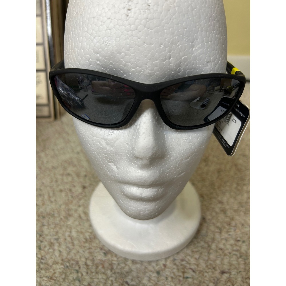 Foster Grant MaxBlock Polarized Sunglasses Matte Black Wrap Sport Scratch Resist